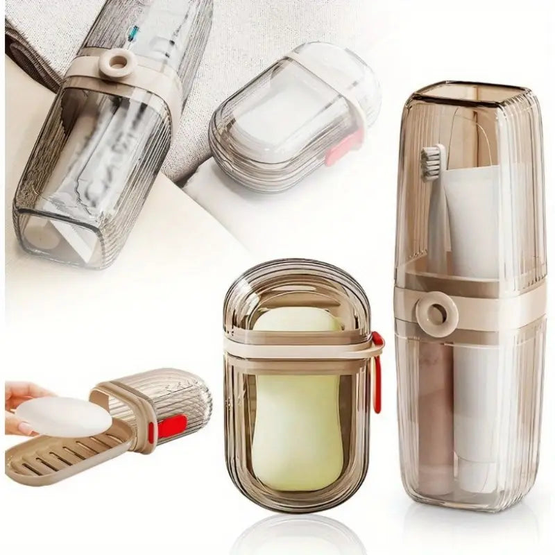 TravelEase™ Soap & Toothbrush Holder Set